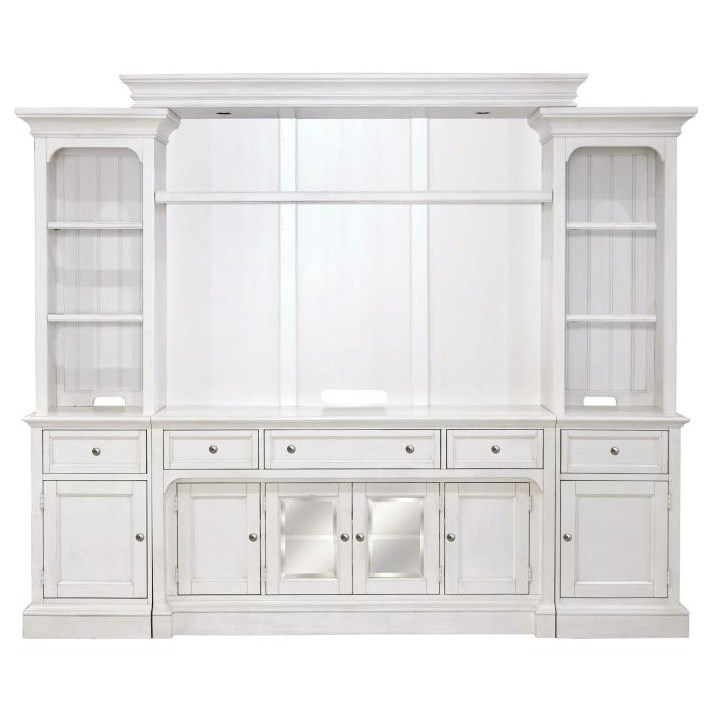 Belfort Select Laurel Garden White Entertainment Wall Unit with LED